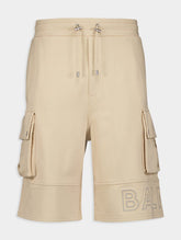 Balmain Knee-Length Logo-Print Cotton Cargo Shorts