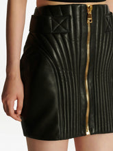 Balmain Leather mini skirt