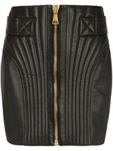 Balmain Leather mini skirt