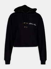 Balmain Logo Embellished Crop Hoodie