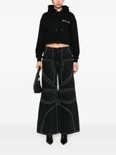 Balmain Logo Embellished Crop Hoodie