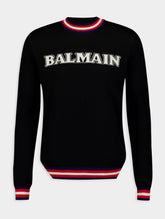 Balmain Logo-Jacquard Merino Jumper
