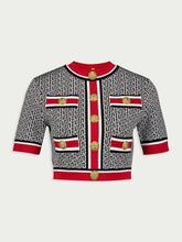 Balmain Monogram-Jacquard Crop Top