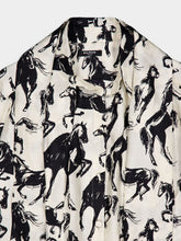 Balmain Printed Silk Tie-Neck Shirt