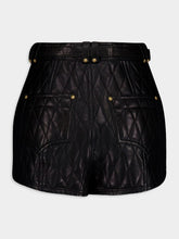 Balmain Quilted Leather Shorts