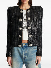 Balmain Sequin-Embellished Tweed Jacket