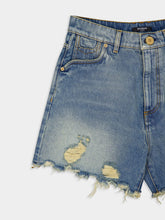 Balmain Vintage Fringed Denim Shorts