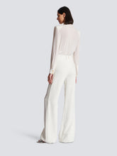 Balmain White Crepe Flared Trousers