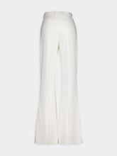 Balmain White Crepe Flared Trousers