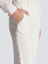 Balmain White Crepe Flared Trousers
