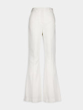 Balmain White Crepe Flared Trousers