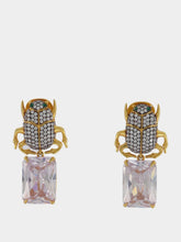 Begüm Khan Scarab Crystal and Gold-plated Clip Earrings