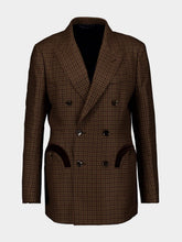 Blazé Milano Check-Pattern Peak-Lapels Wool Blazer