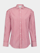 Brunello Cucinelli Long-Sleeve Striped Cotton Shirt