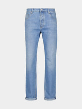 Brunello Cucinelli Straight-Leg Blue Cotton Jeans