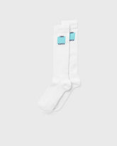 Casablanca Casablanca Blue Square Logo Mid Calf Sport Socks
