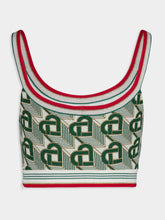 Casablanca Heart Monogram-Jacquard Knitted Top
