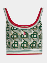 Casablanca Heart Monogram-Jacquard Knitted Top