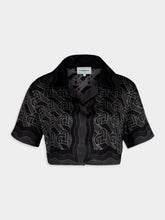 Casablanca Heart Monogram-Print Cropped Shirt
