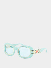 Casablanca Oval Blue Sunglasses W/Laurel Detail