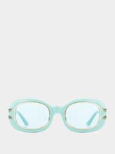 Casablanca Oval Blue Sunglasses W/Laurel Detail