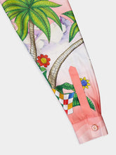 Casablanca Paix Et Amour Tennis Club-Print Silk Shirt