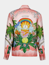 Casablanca Paix Et Amour Tennis Club-Print Silk Shirt