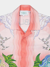 Casablanca Paix Et Amour Tennis Club-Print Silk Shirt