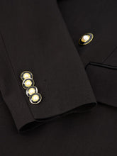 Casablanca Peak-Lapels Double-Breasted Black Blazer