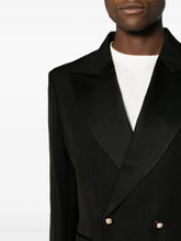 Casablanca Peak-Lapels Double-Breasted Black Blazer
