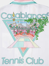 Casablanca Striped-Edge Cuban-Collar Silk Shirt