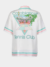 Casablanca Striped-Edge Cuban-Collar Silk Shirt