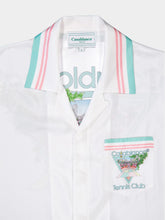 Casablanca Striped-Edge Cuban-Collar Silk Shirt