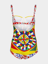 Dolce & Gabbana Carretto-Print Balconette Swimsuit