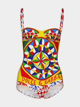 Dolce & Gabbana Carretto-Print Balconette Swimsuit