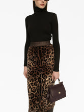 Dolce & Gabbana Chenille Leopard-Print Cotton Midi Skirt