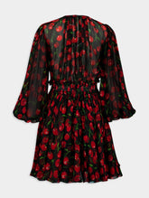 Dolce & Gabbana Cherry-Print Silk Mini Dress