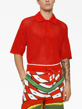 Dolce & Gabbana Crochet-Knit Polo Shirt