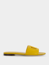 Dolce & Gabbana DG Logo Yellow Calfskin Sliders