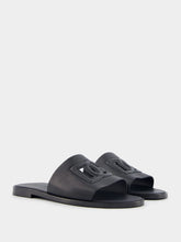Dolce & Gabbana Embossed-Logo Leather Slides