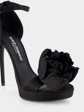 Dolce & Gabbana Floral Appliqué Satin Platform 105mm Sandals