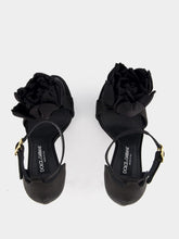 Dolce & Gabbana Floral Appliqué Satin Platform 105mm Sandals