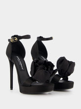 Dolce & Gabbana Floral Appliqué Satin Platform 105mm Sandals
