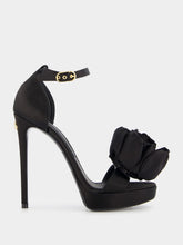 Dolce & Gabbana Floral Appliqué Satin Platform 105mm Sandals