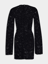 Dolce & Gabbana Lace-Stitch Mini Dress With Long Sleeves