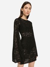 Dolce & Gabbana Lace-Stitch Mini Dress With Long Sleeves