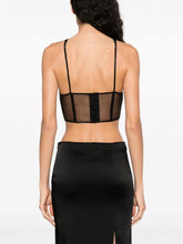 Dolce & Gabbana Logo-Plaque Semi-Sheer Bustier Top