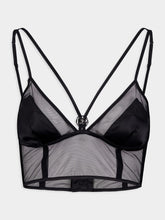 Dolce & Gabbana Logo-Plaque Semi-Sheer Bustier Top