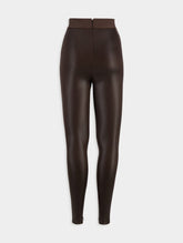 Dolce & Gabbana Logo-Waistband Shiny Satin Leggings
