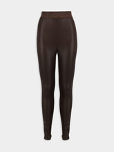 Dolce & Gabbana Logo-Waistband Shiny Satin Leggings